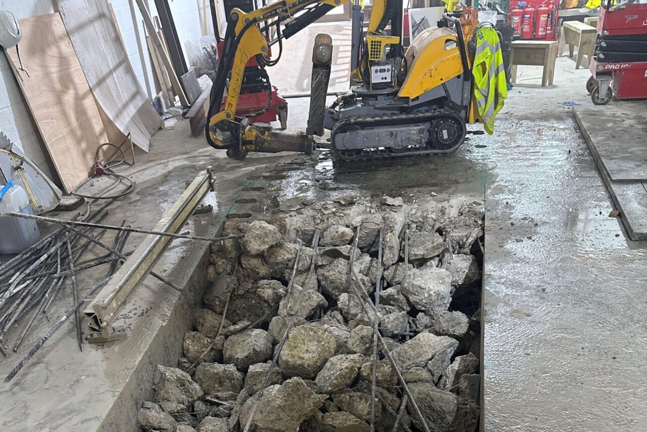 controlled brokk demolition concrete floor