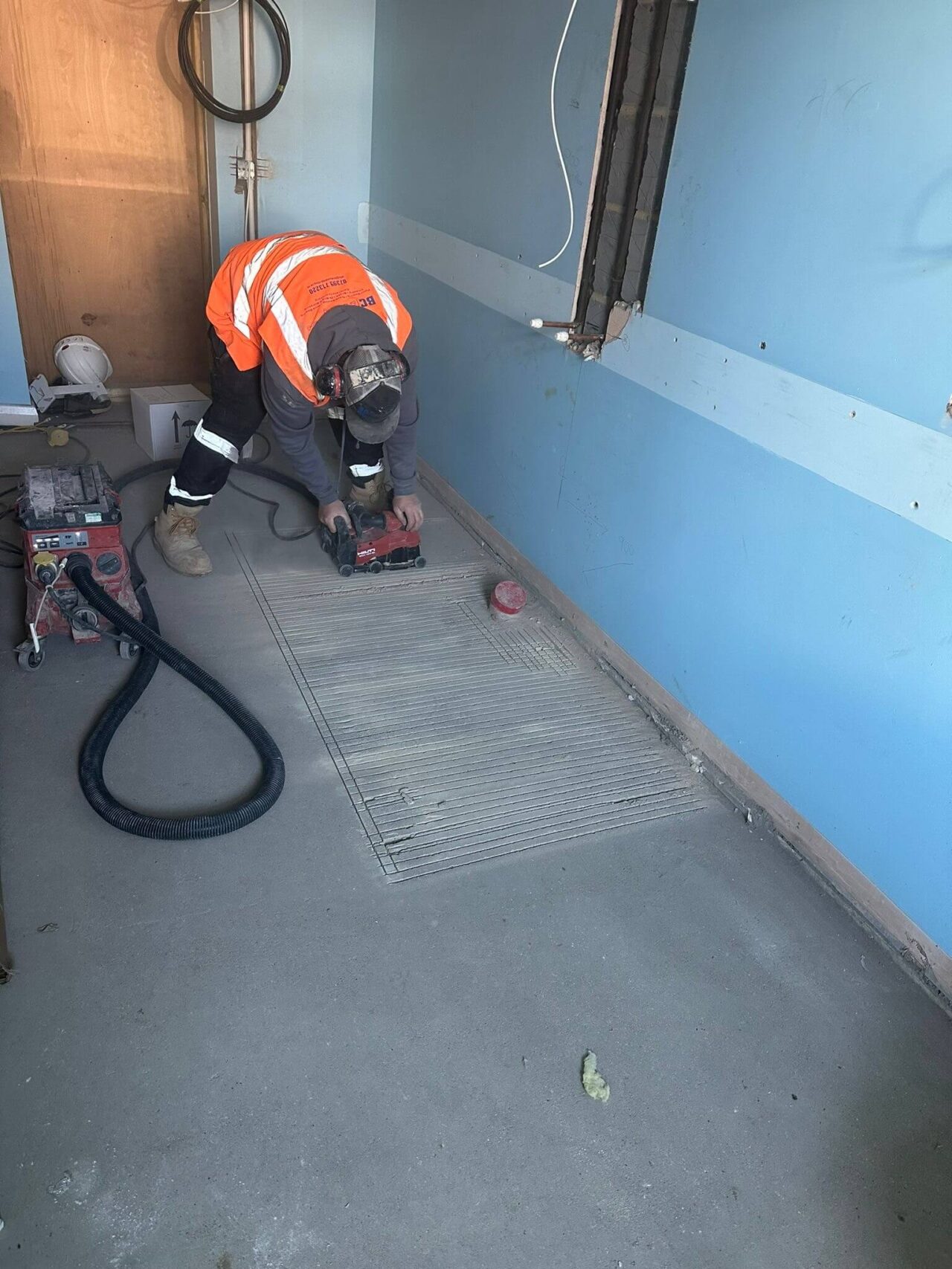 concrete drilling core hole in floor